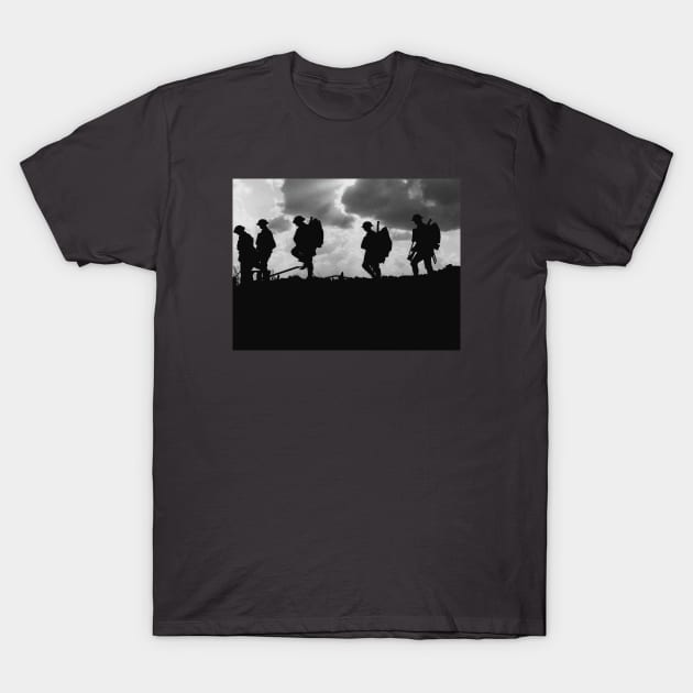 WWI Soldier Silhouettes - Battle of Broodseinde T-Shirt by warishellstore